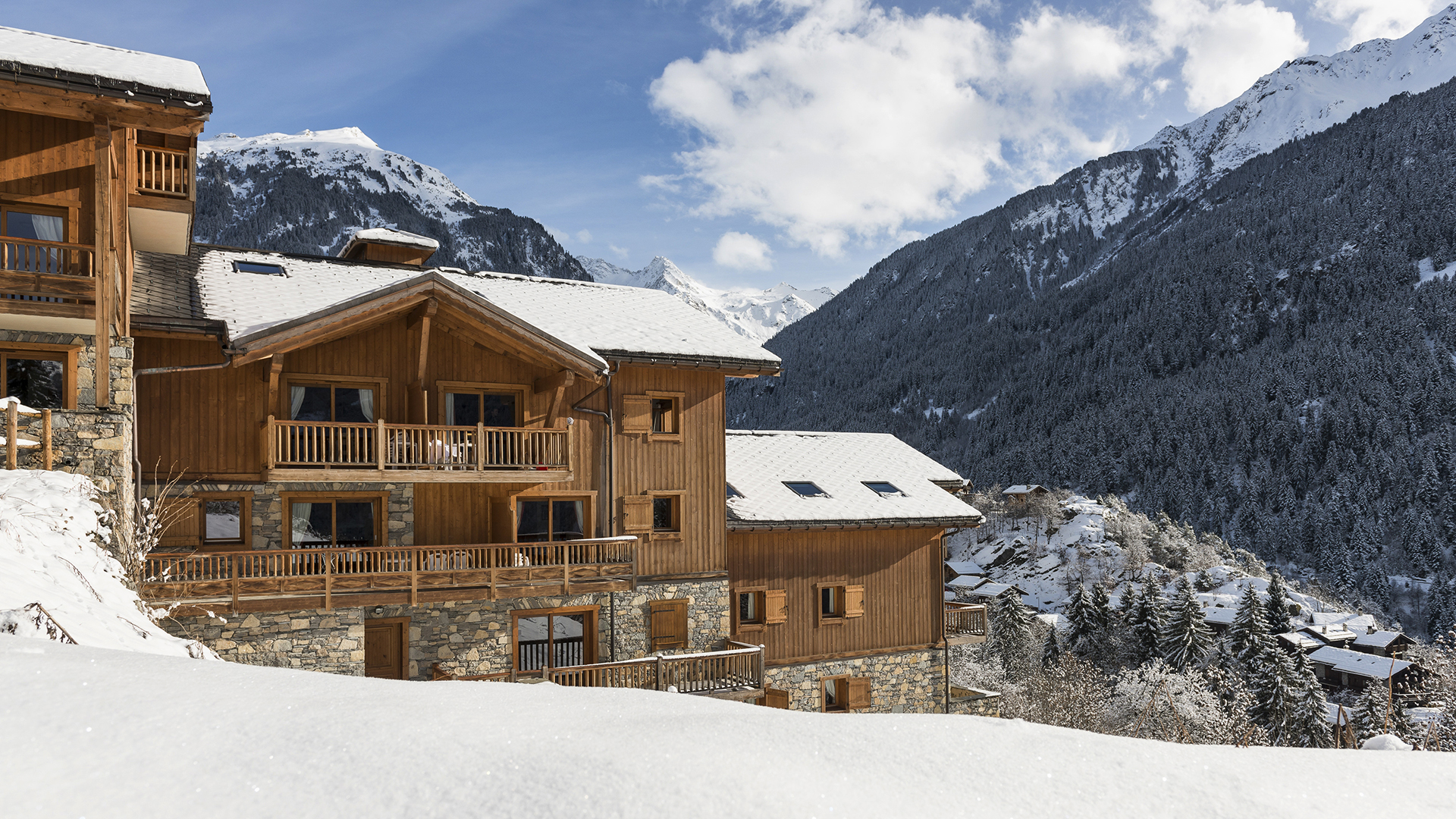 Extérieur hiver, Les Alpages de Champagny - CGH Résidences